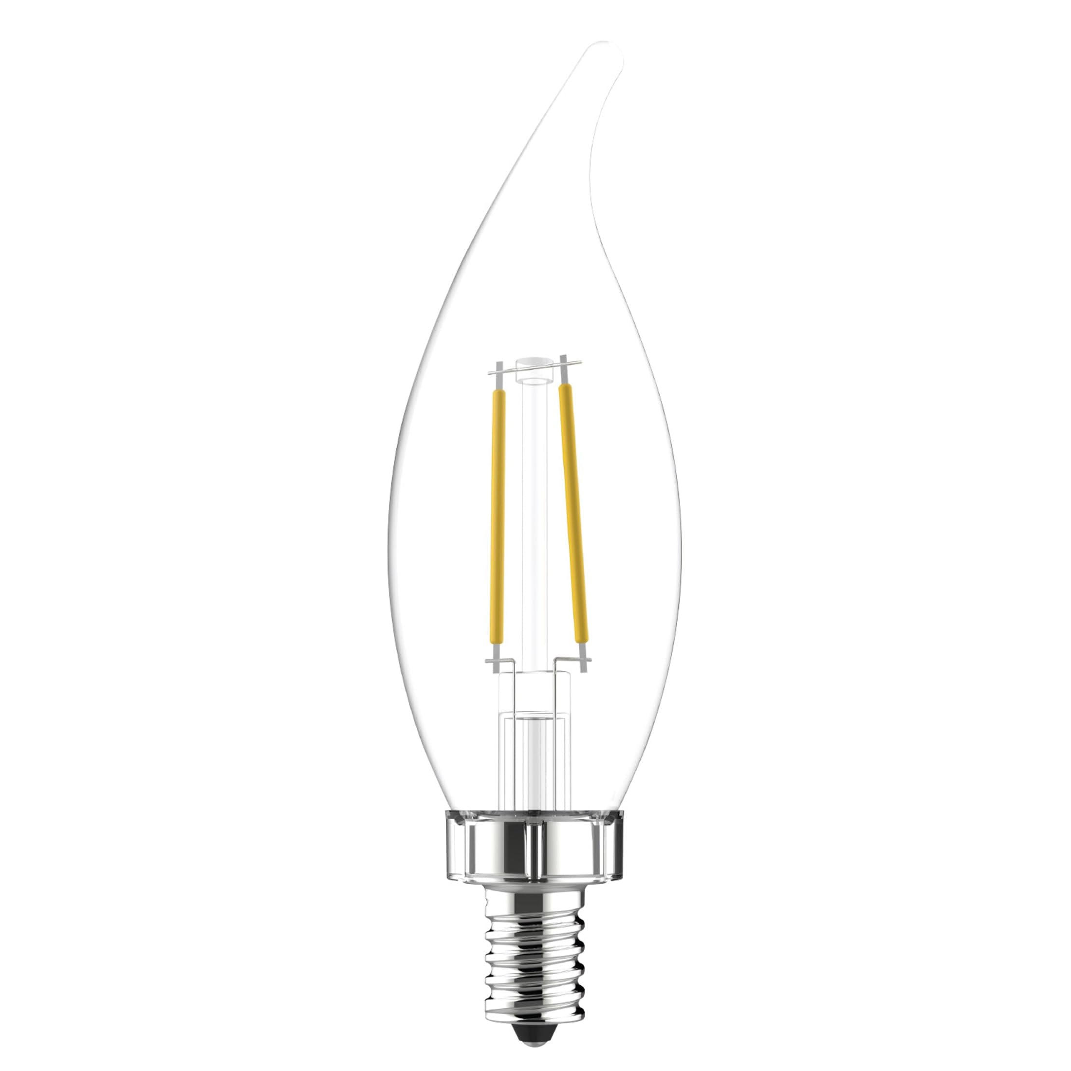 Ge Led Light Bulbs, 40 Watt, Soft White, Decorative Bulbs, Clear, Small Base (12 Pack)