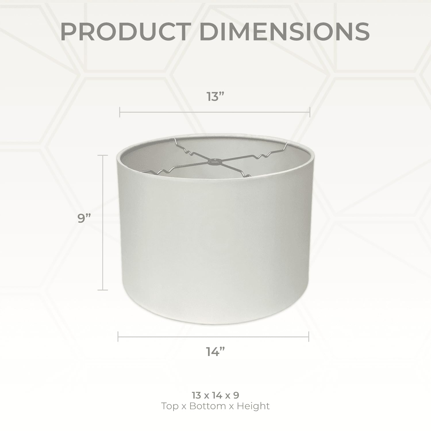 Royal Designs, Inc. Shallow Drum Lamp Shade, Silk, 13x14x9, Model HB-610-14WH-2, White, 2 Pack
