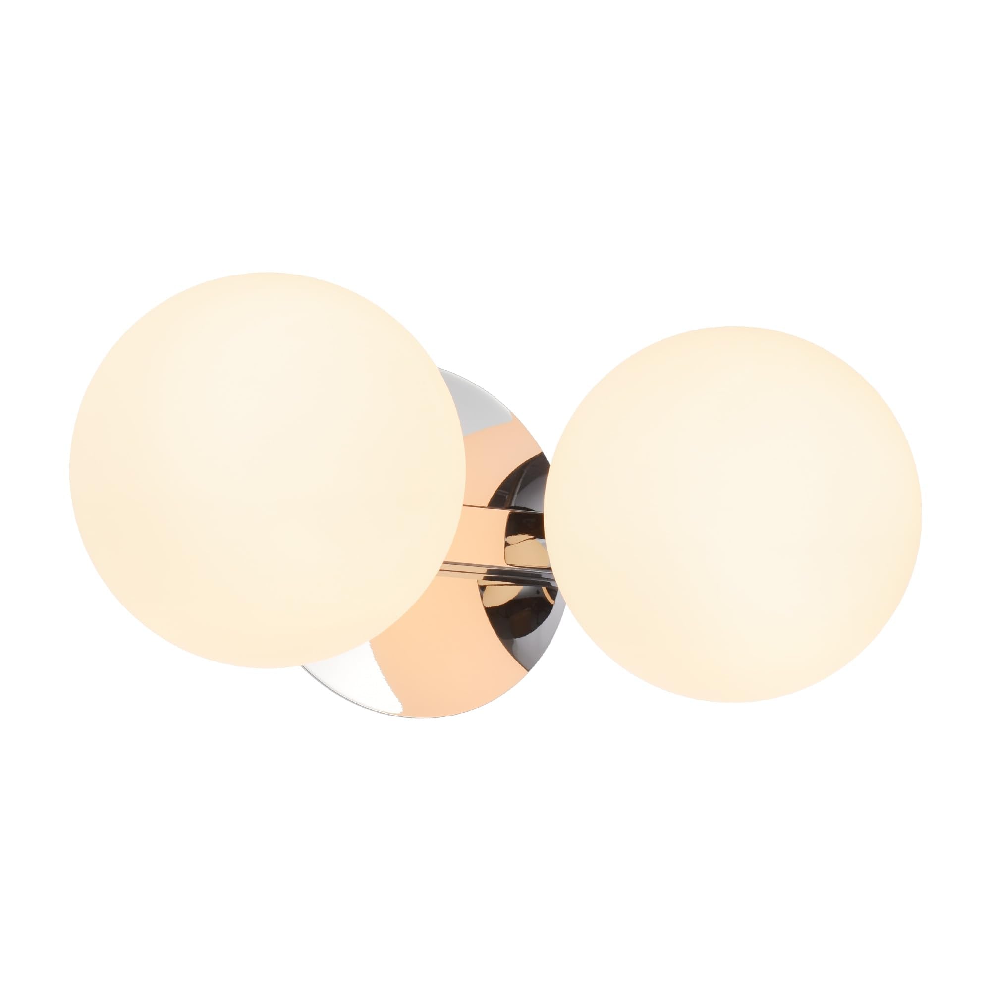 Hanaloa 2-Light Bathroom Vanity Light Fixture, Modern Chrome Globe Sconce, Alloy Steel, Model VA0020-2-CHR