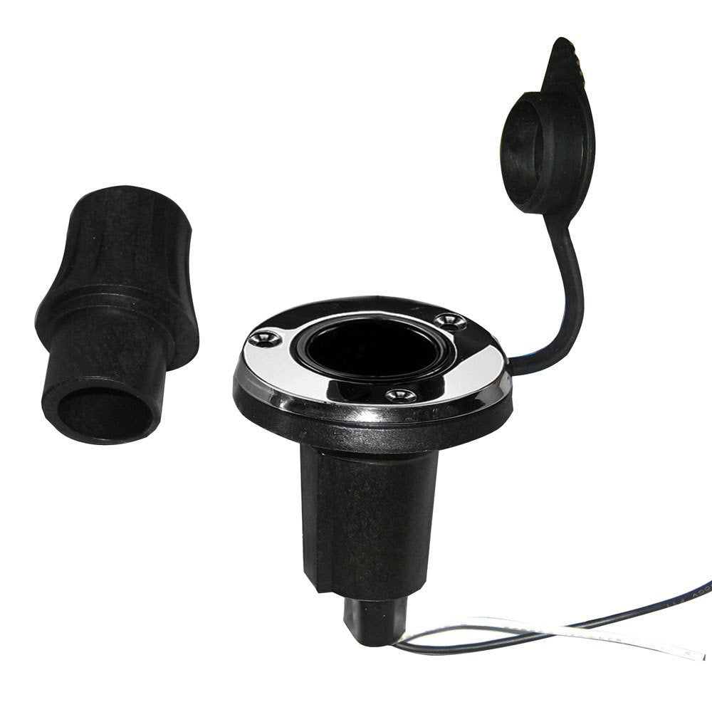 Perko Locking Collar Pole Light Mounting Base 2 Pin Round Brass Black Model 33100