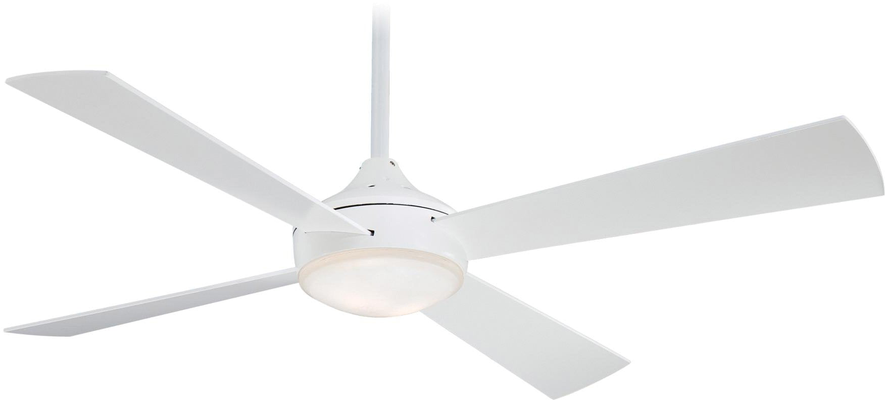 Minka-Aire F521-WHF, Aluma Flat White 52 Ceiling Fan with Light & Wall Control