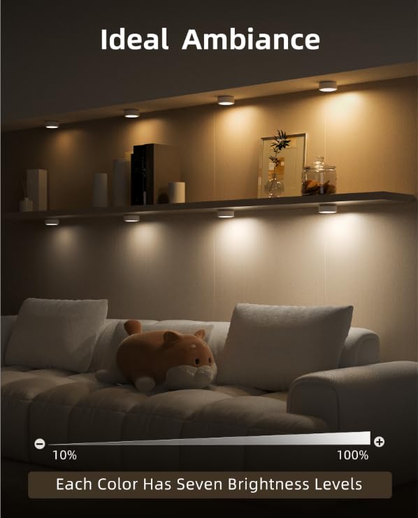 Ezvalo Puck Lights With Remote, 14 Colors Rgb, Led Under Cabinet Lighting (6 Pcs)