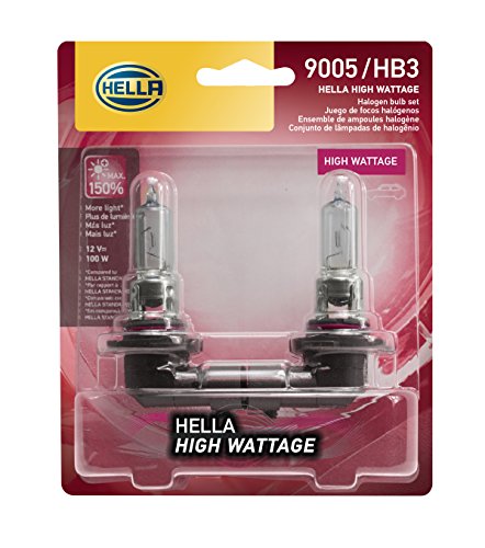 HELLA 9005 High Wattage Bulbs, 100W, 12V, Twin Blister Pack