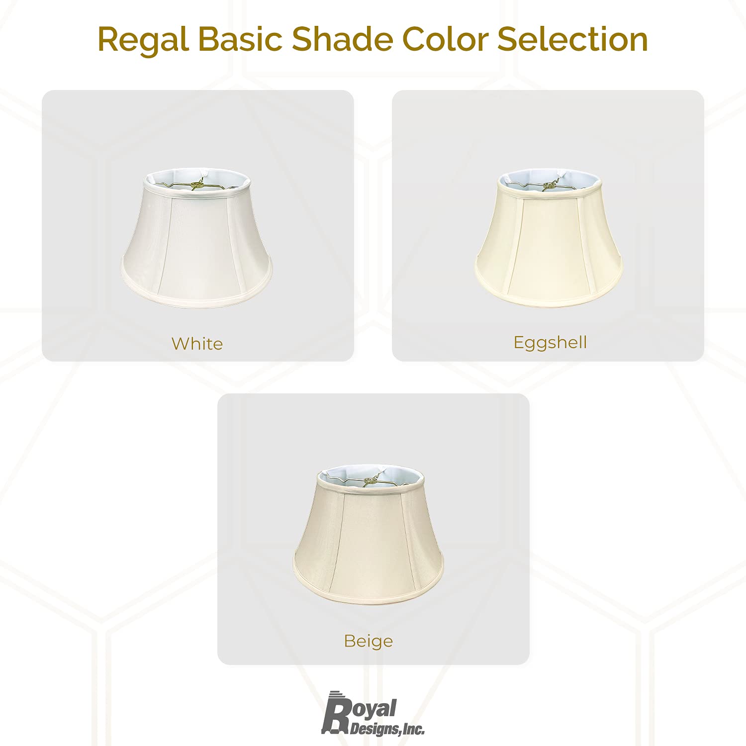 Royal Designs, Inc. Shallow Drum Bouillotte Lamp Shade, Fabric, 11 x 17 x 10, Eggshell, Model BSO-711-17EG