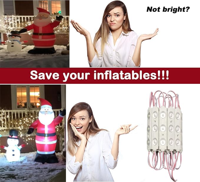 Aooyuanke Led Module, 20Pcs 9.8 Ft 2835 Smd 150Lm Per Led Module Ip65 Waterproof Decorative Light For Christmas Inflatables Lett