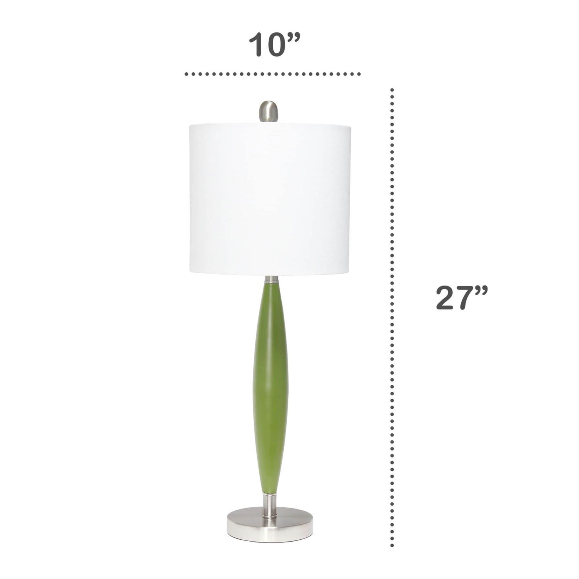 Lalia Home Contemporary Stylus Table Lamp With White Fabric Shade - Green