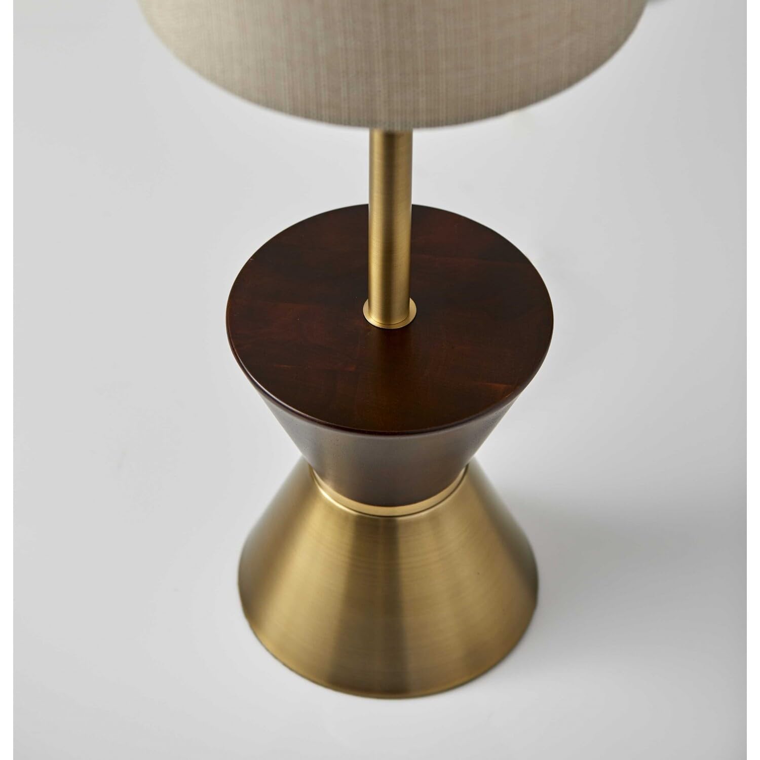Homeroots Brass Wood Metal Diabolo Table Lamp