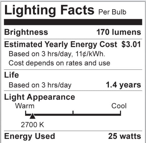 Satco S3860 120V Medium Base 25-Watt G25 Light Bulb, Silver Crown