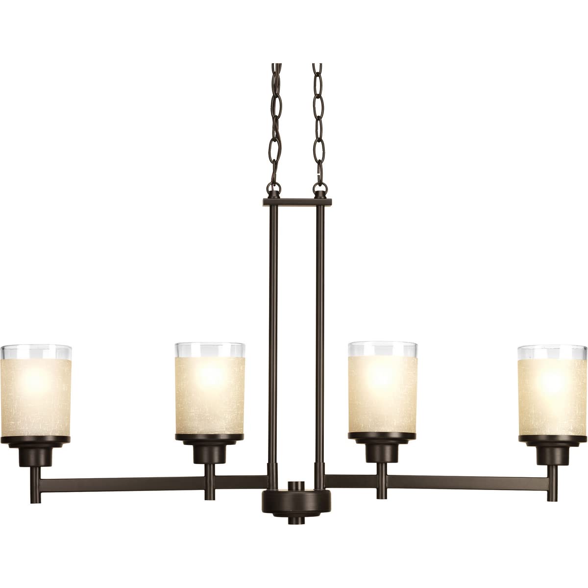 Progress Lighting P4619-20 Linear Chandelier, 34inx4.5in, Alloy Steel, Antique Bronze
