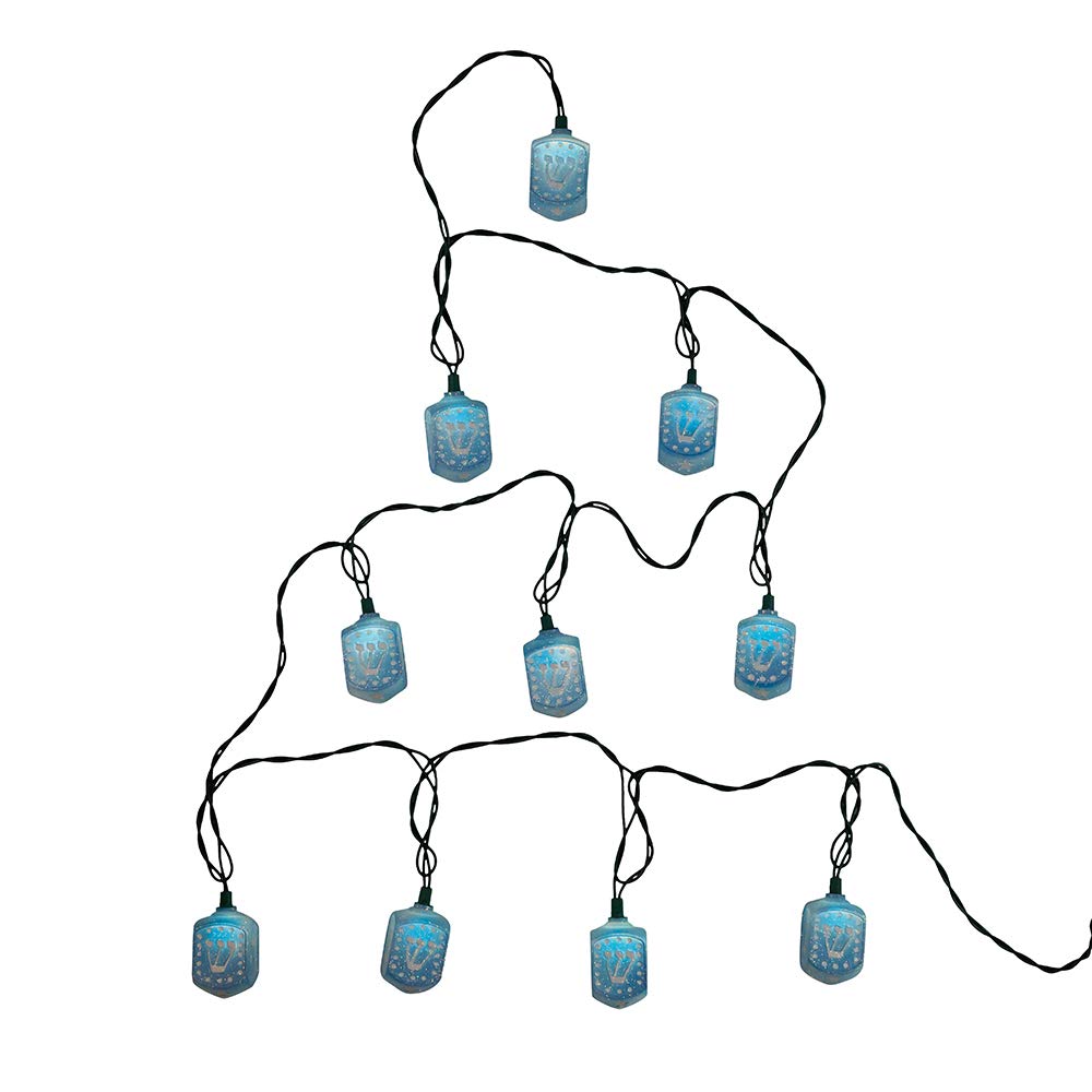 Kurt S Adler UL4327 UL 10-Light Hanukkah Dreidel Light Set