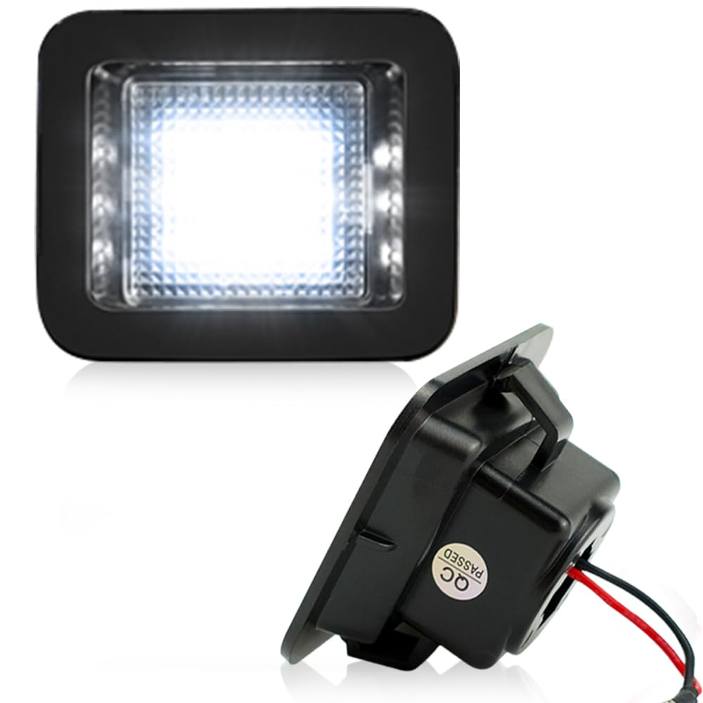 OTnhaee LED License Plate Light for Ford F150 Raptor 2015-2018, Clear Lens, White 6000K, Smoked Variant, Model PZ033w