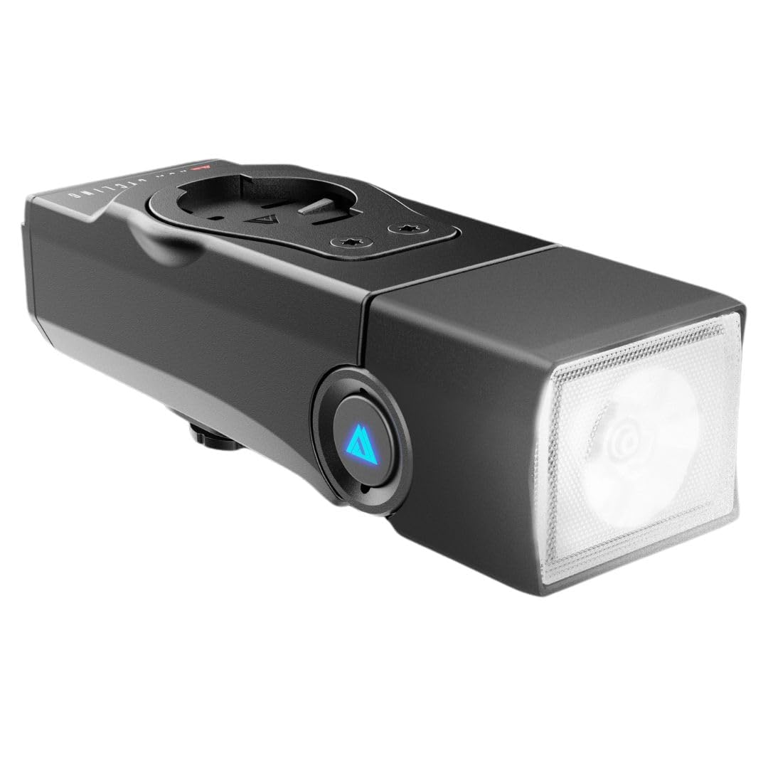 Quick Release 1000 Lumen Bike Front Light by KOM Cycling - Designed for Wahoo and Garmin Mounts with Quarter Turn - 6 Modes, Top
