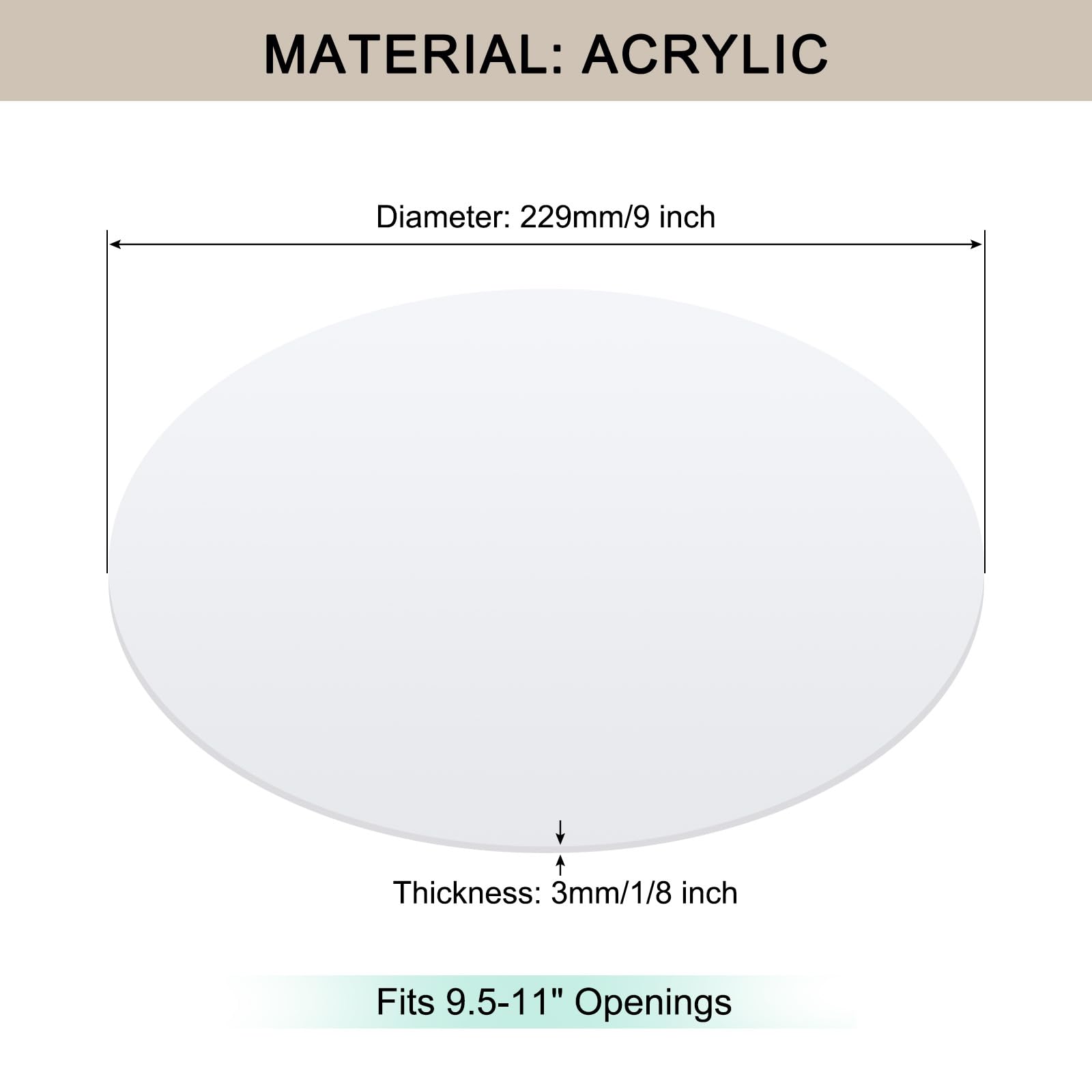 Awclub Lampshade Diffuser, 9'' Diameter Round Diffuser Lamp Shade For Drum Style Lampshades Pendants Softening Light, Diy Light