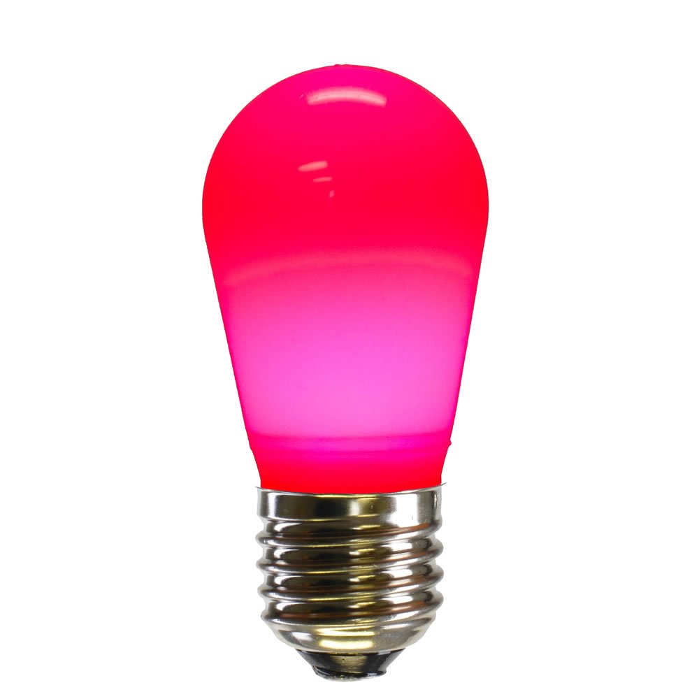 Vickerman 687451-1.3 watt 130 volt S14 Medium Screw Pink Ceramic LED (5 pack) Christmas Light Bulbs (X14SC09-5)
