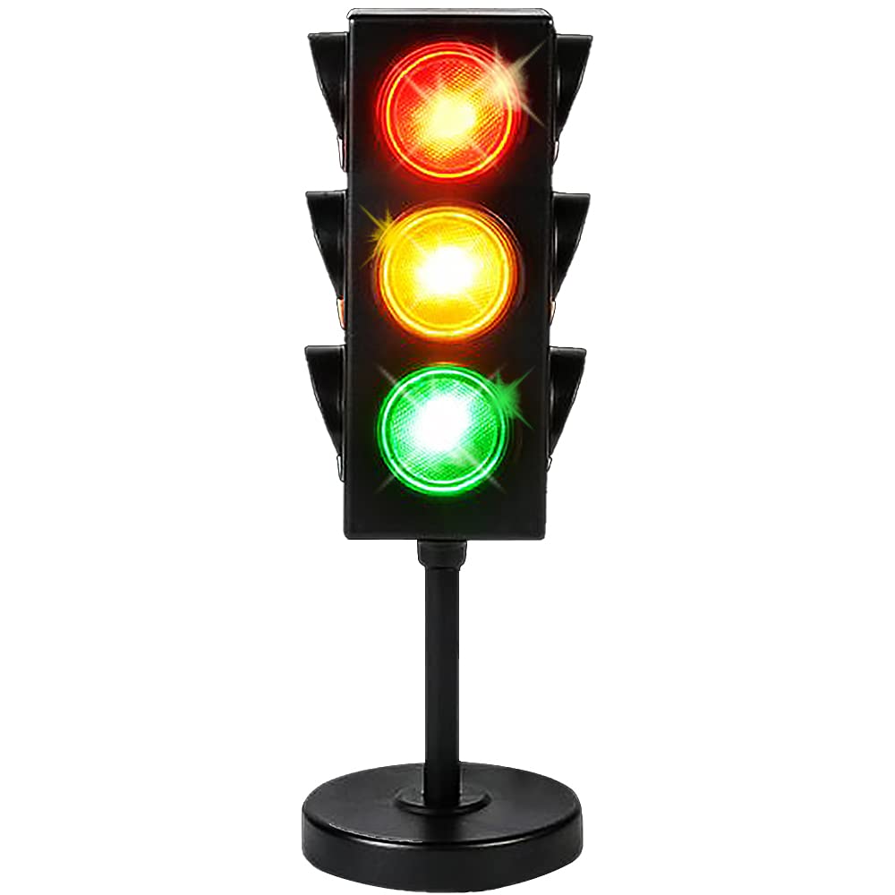 Artcreativity Traffic Light Table Lamp For Kids, 1 Pc, Bedside Lamp With Color Changing Leds, Cool Nightlight For Girls And Boys, Decorative Lamp For Living Room, Bedroom, Or Playroom, 11 Inches