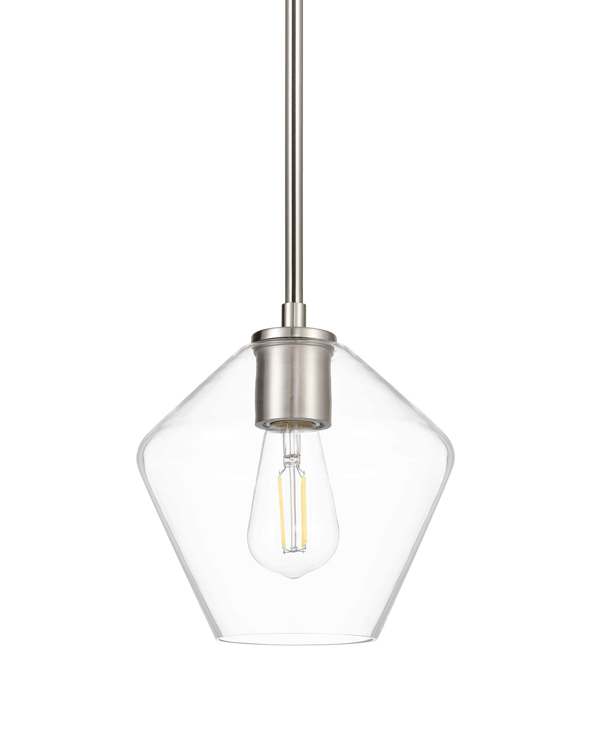 Linea Di Liara Macaria Modern Glass Farmhouse Pendant Lighting For Kitchen Island And Over Sink Lighting Fixtures Brushed Nickel