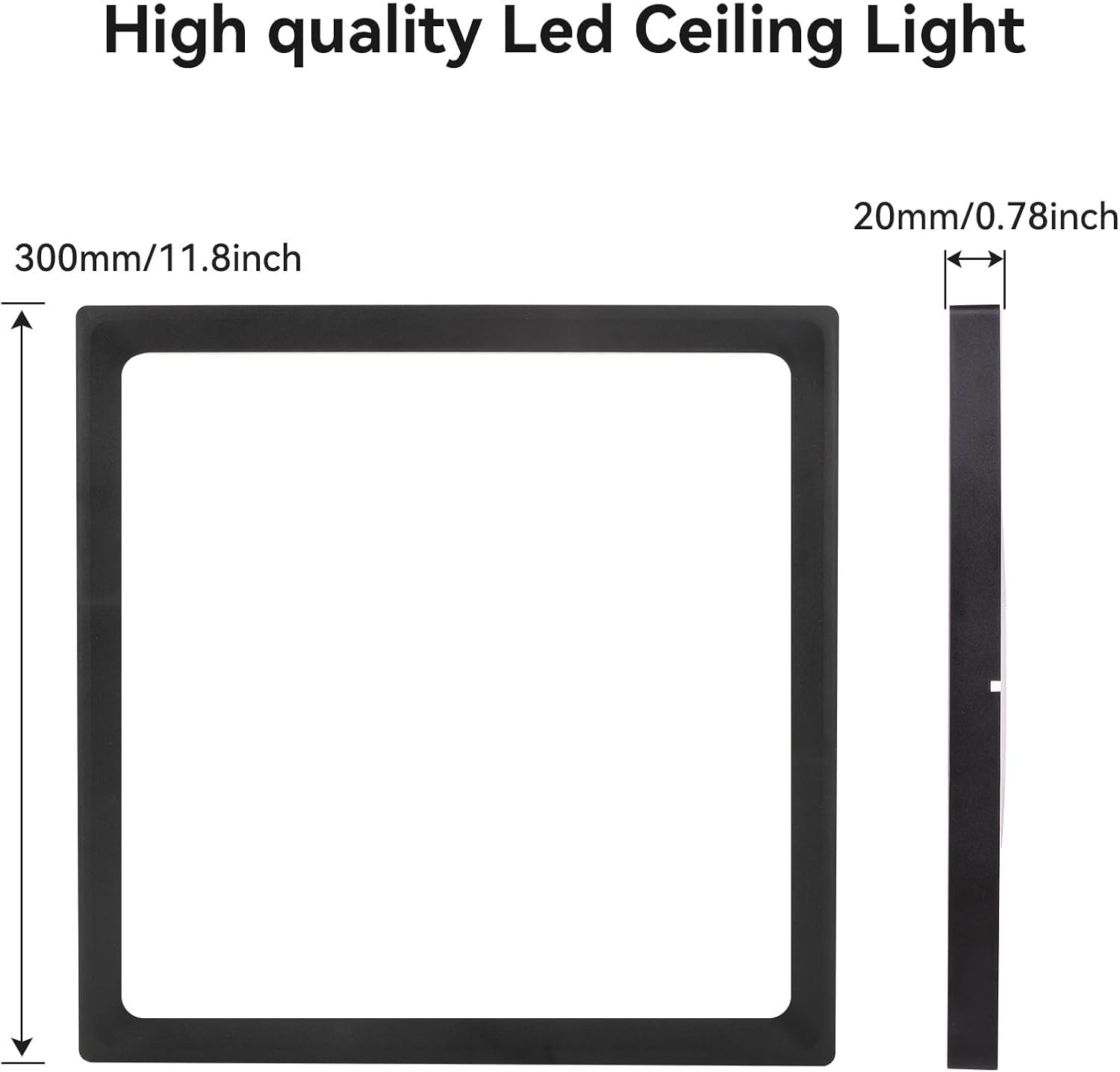 2Pack 12Inch Square Black 3200Lm Led Flush Mount Ceiling Light,28W White 6000K Slim Surface Mount Ceiling Light Fixture For Kitc