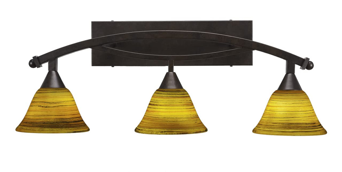 Toltec Lighting Bow 3 Light Bath Bar In Bronze (173-Brz-454)