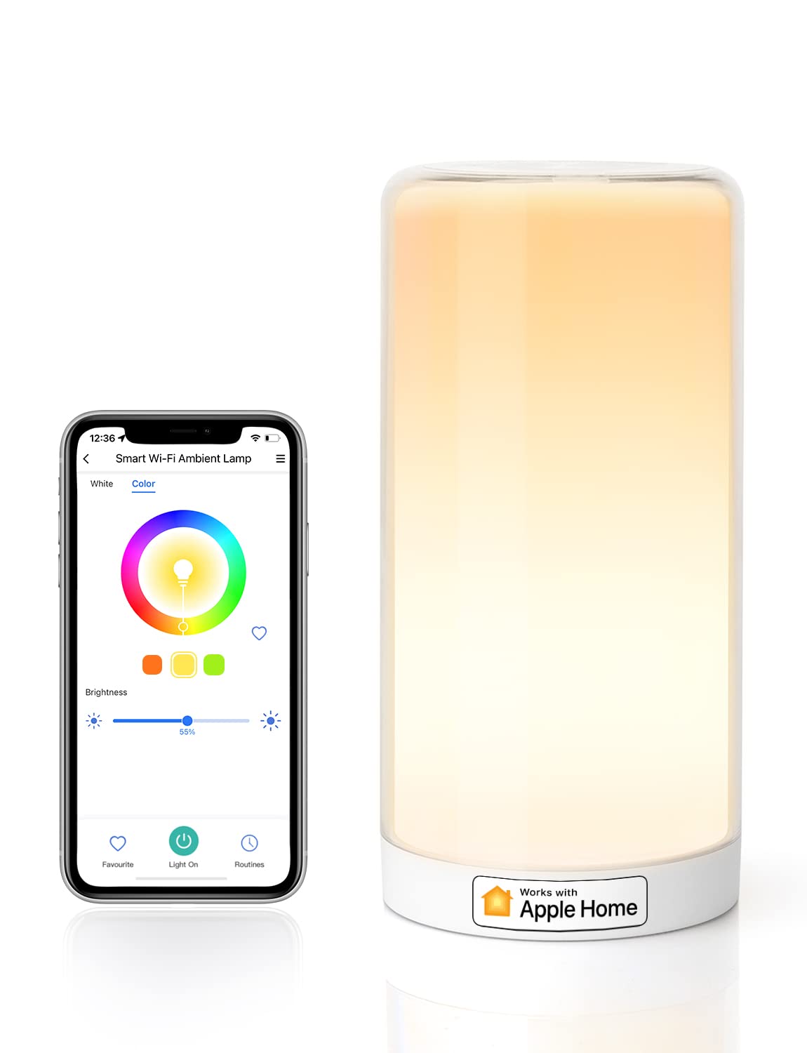 meross Smart WiFi Table Lamp, Bedside Lamp, Compatible with Apple HomeKit, Siri, Amazon Alexa and SmartThings, Tunable White and
