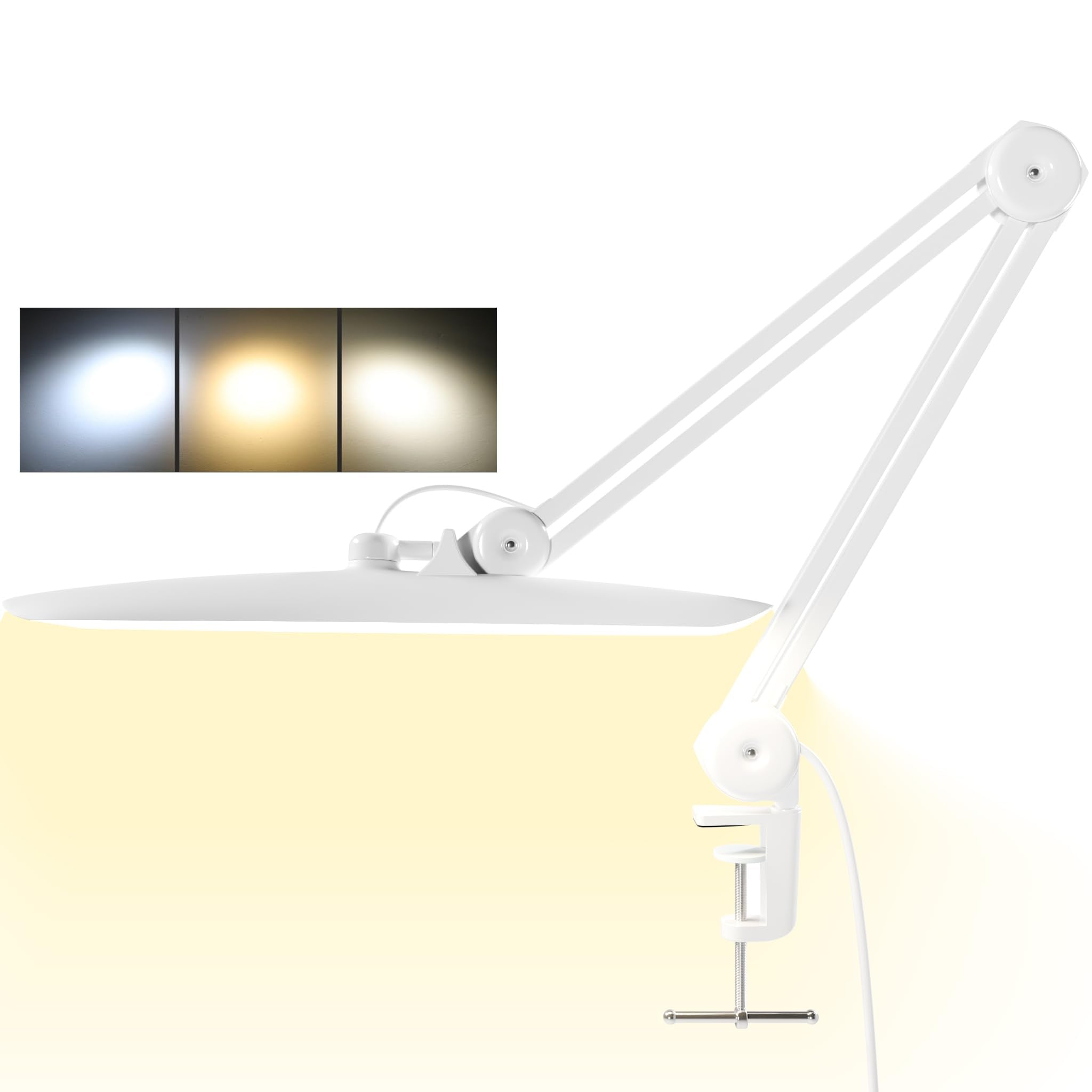 Gelpal 3000 Lumens Adjustable Led Desk Lamp & Task Lamp - Bright, Dimmable Lighting For Office, Crafts, Nails &Salon Hobbies Wit