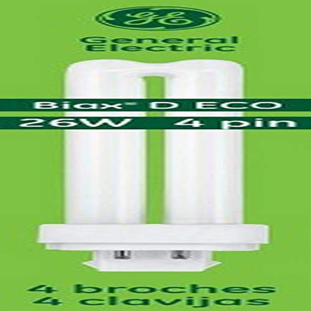 GE Energy Smart CFL Light Bulb, Double Tube Biax T4, 26-Watt, 1800 Lumen, G24Q-3 4-Pin Base, Cool White, 10-Pack, Compact Fluore
