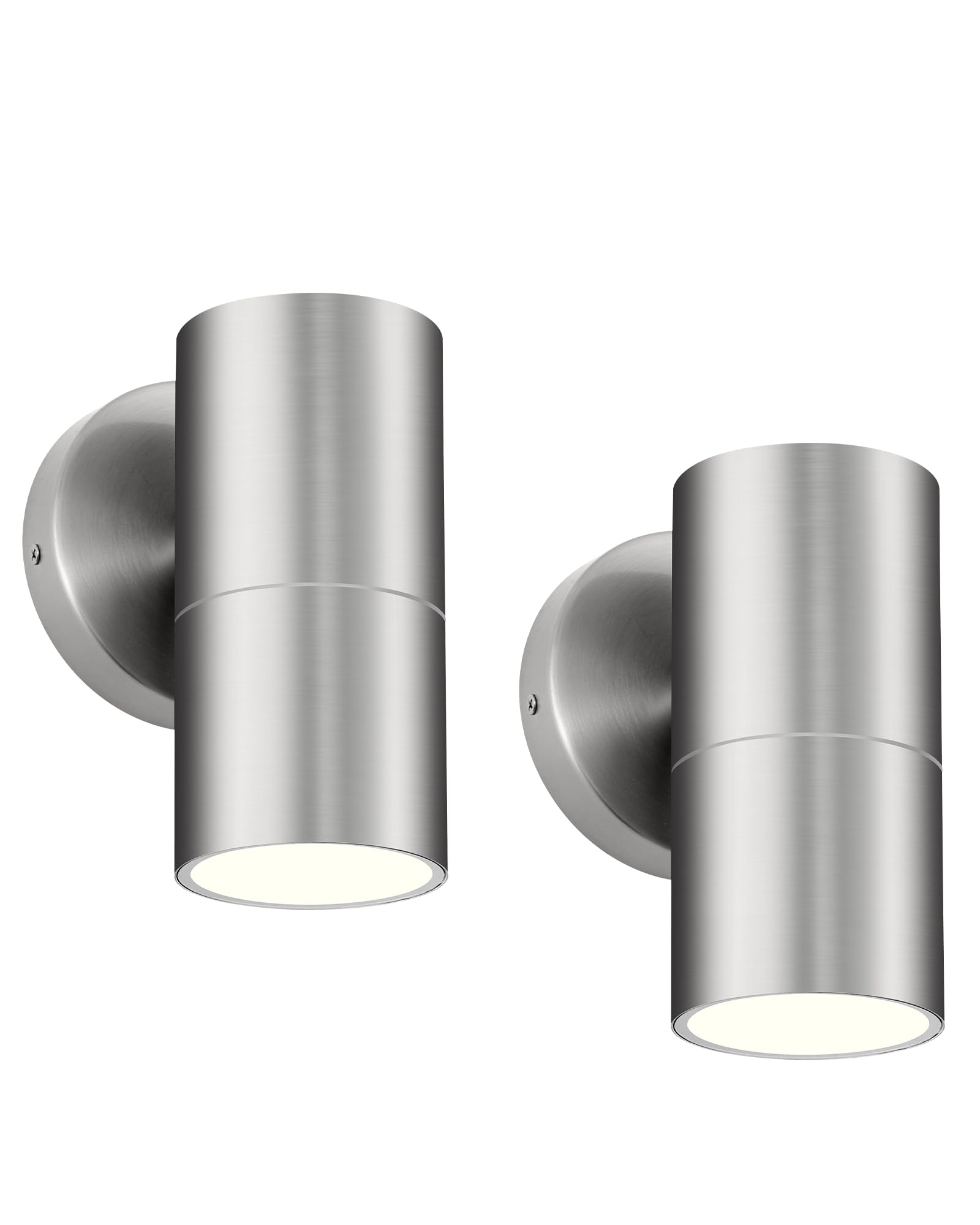 Ken & Ricky Stainless Steel Outdoor Wall Lights, Modern Porch Light, Cylinder Wall Lights Exterior, Brushed Nickel Outdoor Wall 