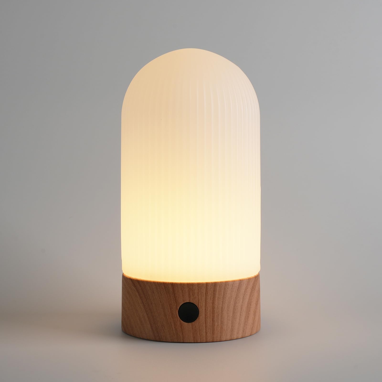 WEILAILUX Battery Operated Shower Lamp Waterproof  Small Portable Cordless Table Lamp Rechargeable  Touch Dimmable Mood Light for Home/Patio/Dining/Outdoor (Wood Grain)