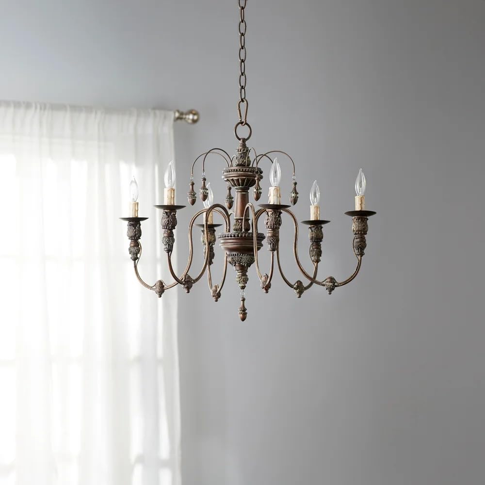 Quorum Salento 25&quot; 6-Light Chandelier In Persian White - Metal Modern Lighting Fixture