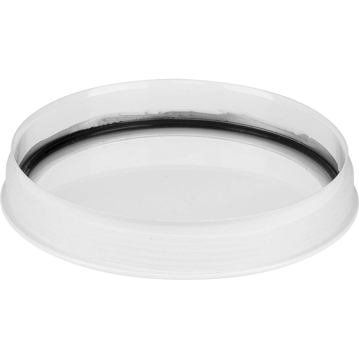 Progress Lighting Cylinder Lens Cover, 5in Clear Glass, Aluminum, White, Model P860045-030