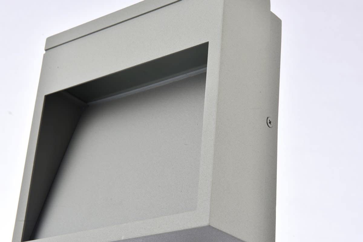 Living District LED Wall Sconce, Modern Design, Metal, 7inL x 2.75inW x 7inH, Silver, Model LDOD4019S