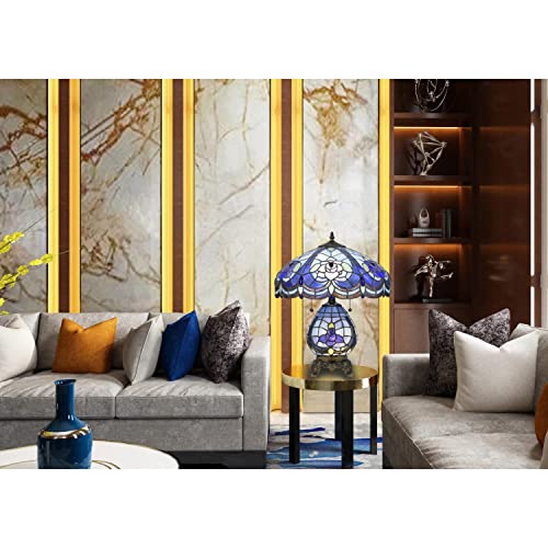 Cal Lighting Bo-2799Tb Tiffany/Mica Three Light Table Lamp From Tiffany Collection In Bronze/Dark Finish, 16.00 Inches