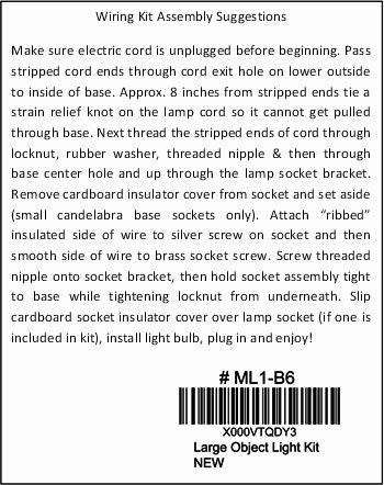 Creative Hobbies® ML1-B6 Large Christmas Tree Wiring Kit, 40W Bulb, Metal, White, 1 Count