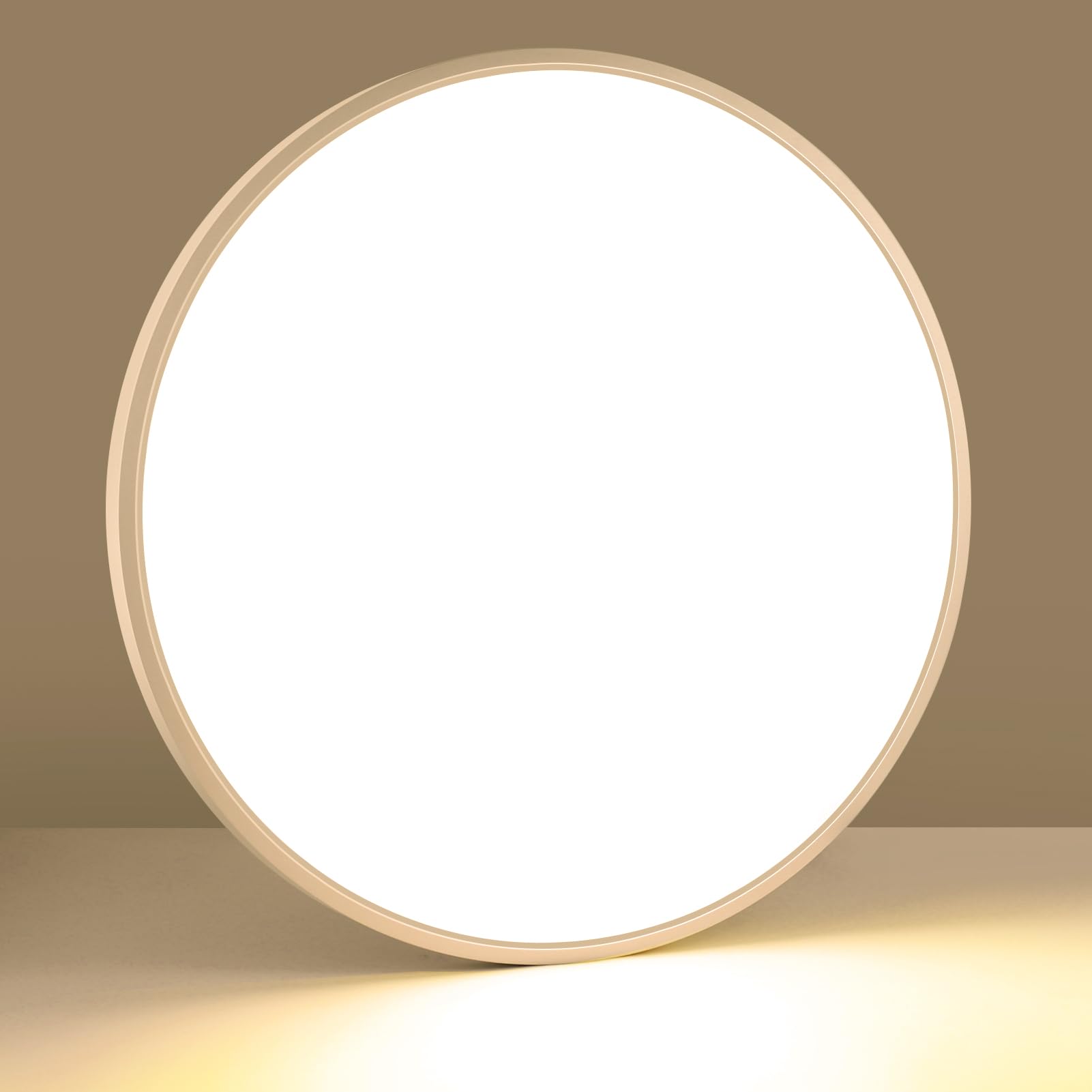 LightingWill 24 Inch LED Flush Mount Ceiling Light Fixture, 2800K Warm White, 5600LM, 45W, Flat Modern Round Lighting Fixture, 4