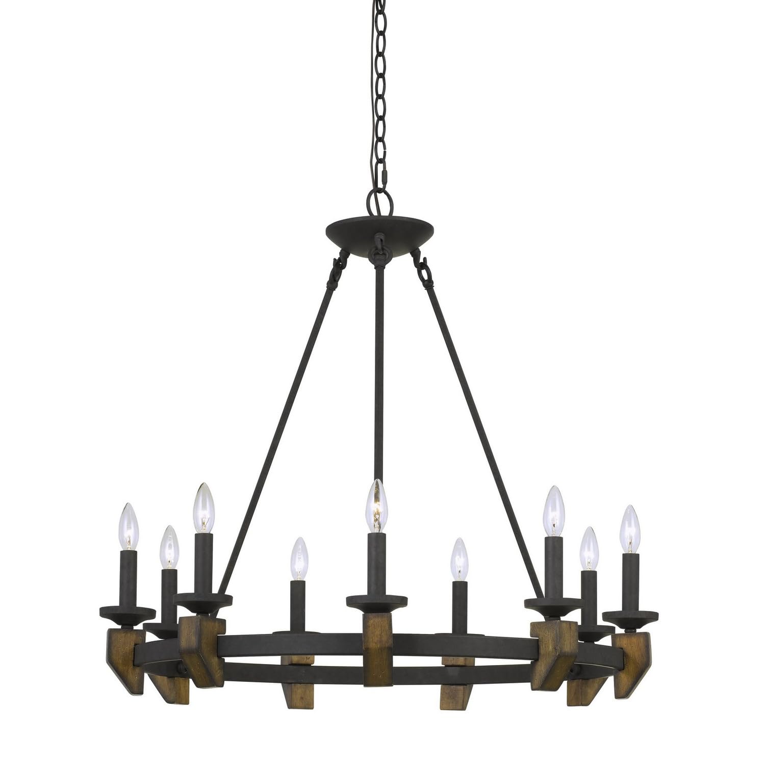 Cal Lighting FX-3517-9 Restoration Nine Light Chandelier from Cruz Collection in Bronze/Dark Finish, 33.00 inches