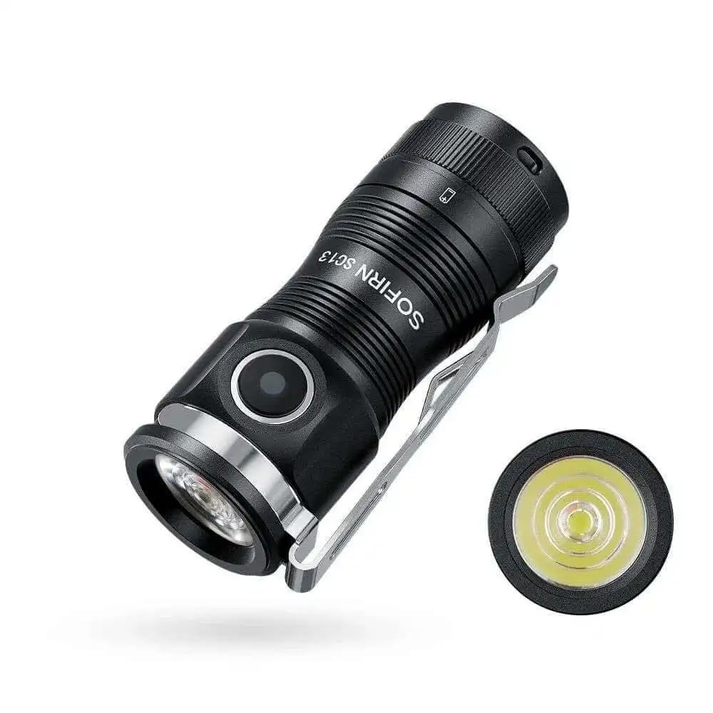 sofirn SC13 HCRI LED Small Flashlight USB C Rechargeable, Bright 1100 Lumens Pocket EDC Flashlight with IPX8 Waterproof, 519A 90