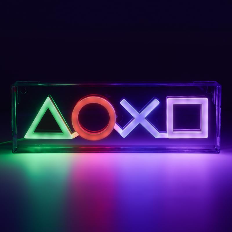 Paladone Playstation Led Neon Light - Free Standing Or Wall Mountable - Game Room Accessories & Decor For Gamers