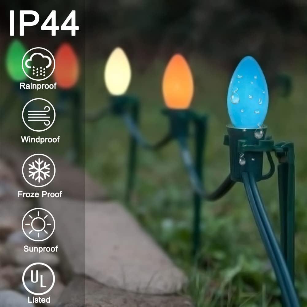 Christmas C7 Led Light Bulbs C7 Led Bulbs 25 Pack C7 Led Replacement Bulbs C7 Led Christmas Lights Replacement Bulbs 0.6 Watt C7