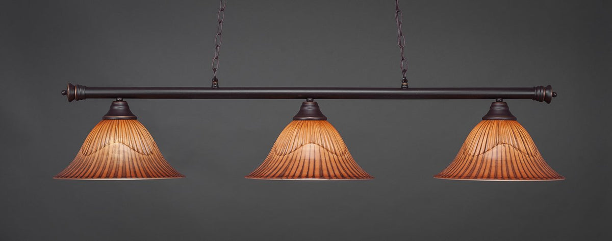 Toltec Lighting Oxford 3 Light Island In Dark Granite (373-Dg-58319)