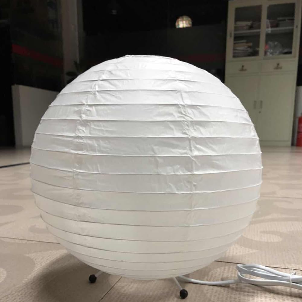 Yy Yearchy Table Lamp Paper Lamp Standing Lamps With Rice Paper Shade For Bedroom Livingroom (Ball 2 Pack)