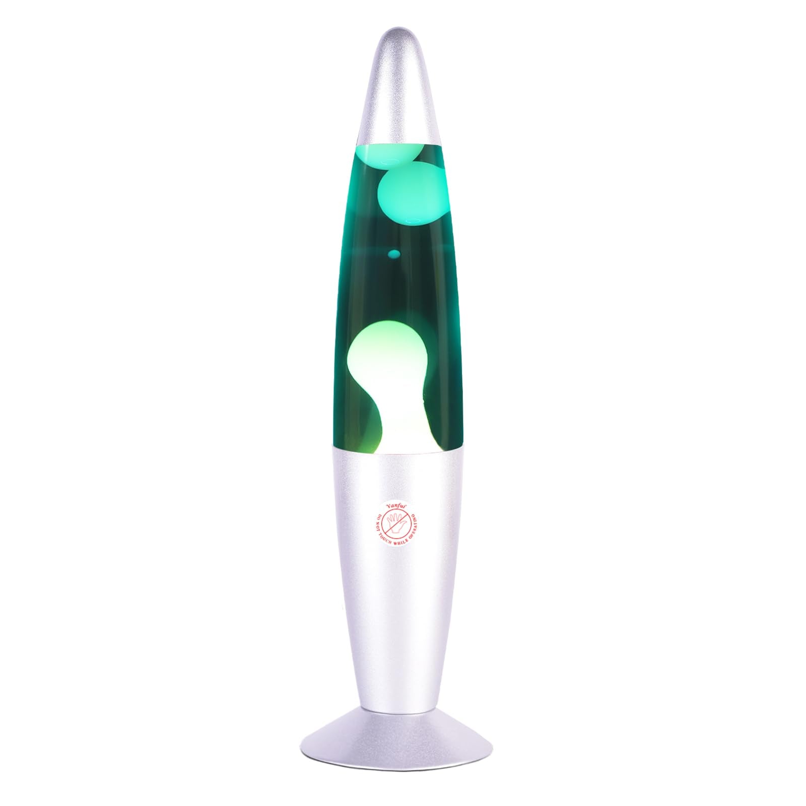Vanful Blue Liquid Motion Lamp, Aluminum Base, 13in Night Light, Blue Water with White Wax, Includes 25 Watt Bulb