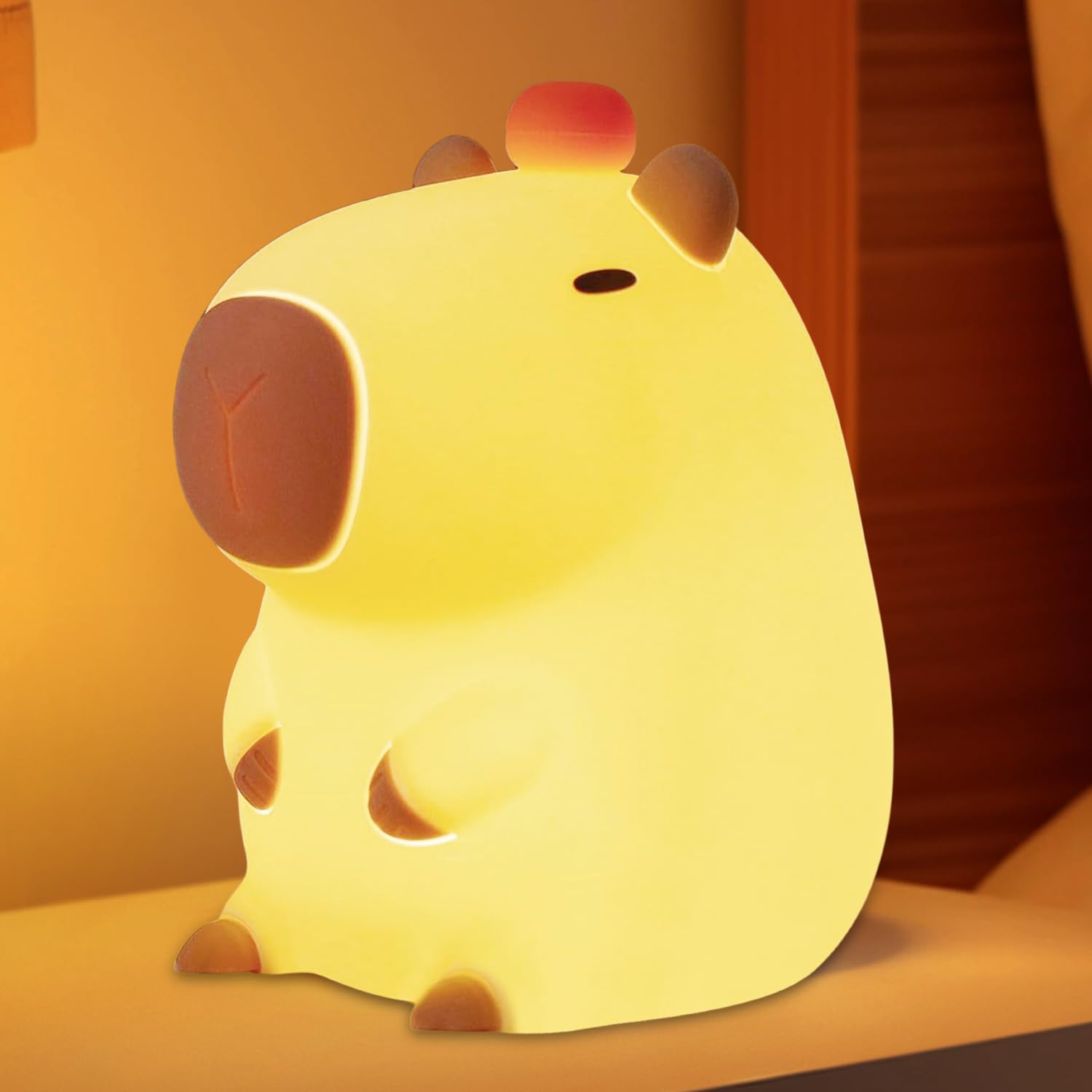 Myratts Capybara Night Light, Dimmable Touch Control, USB Rechargeable, Silcone Lamp for Kids & mature-themeds, Model KPBL-001