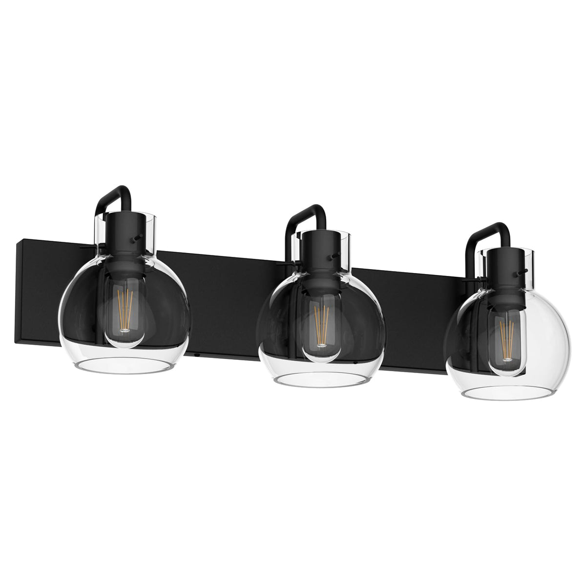Tipace 3-Light Industrial Bathroom Vanity Lighting Fixtures, Matte Bla ...