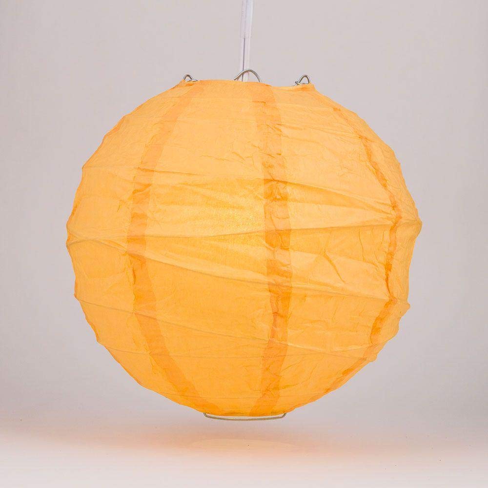Quasimoon Paperlanternstore.Com 16 Inch Papaya Round Paper Lantern, Crisscross Ribbing, Hanging Decoration