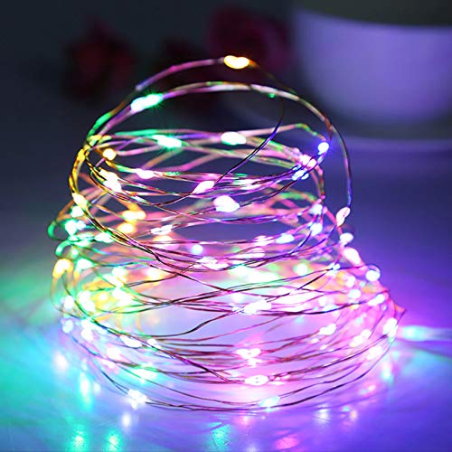 Baisico Waterproof LED String Lights, 2 Pack 20ft, 60 LEDs, Copper Wire, Multicolor Fairy Lights