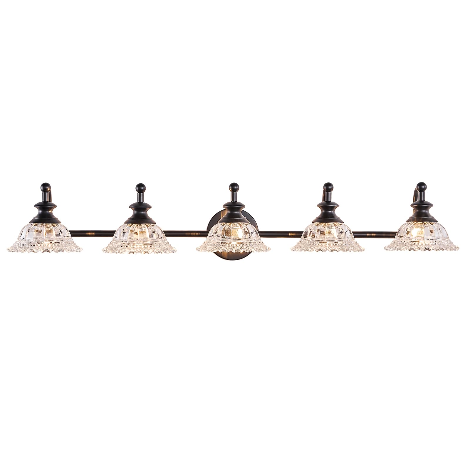 Xiedun 37.4'' 5 Light Vanity Light For Bathroom (Exclude G9 Bulb) Black Vanity Lights For Bathroom