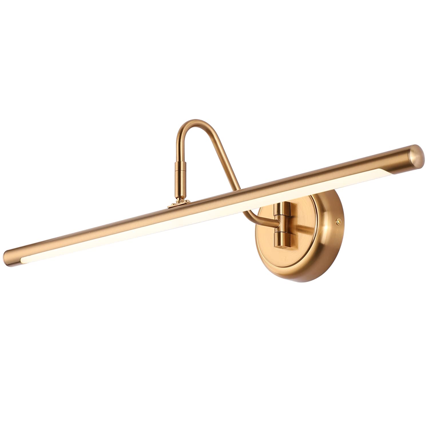 Joosenlux Dimmable Led Picture Lights 24.4'' Brass Golden-Like Hard-Wired Display Lighting For Paintings With Swing Arm Wall Mou