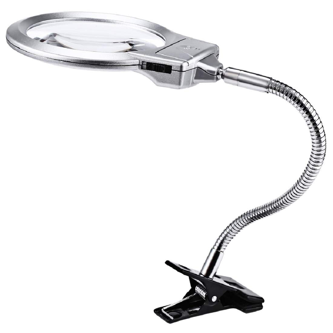 Magnifers Lighted Hands Free,Pro-Flex Desk Led Magnifying Glass Lamp 2.25X 5X Insert Lens Desktop Table Lamp For Close Work, Led