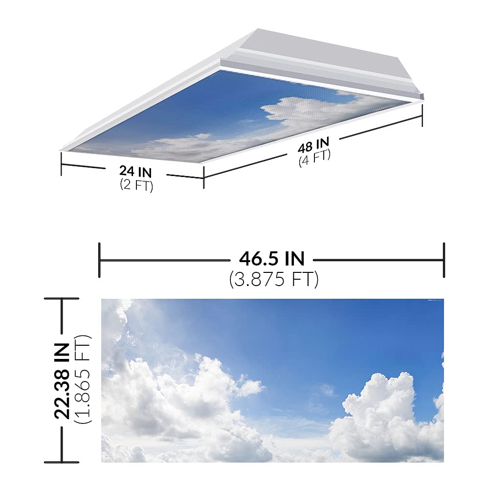 OCTO LIGHTS Fluorescent Light Covers for Ceiling Lights 2x4, Backlit Film, Heavenly Stratocumulus, Model CLD-016-2x4