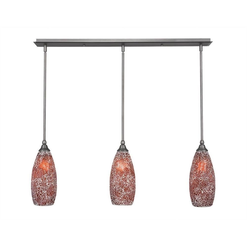 Toltec Lighting 3 Light Linear Pendalier In Brushed Nickel (36-Bn-5066)