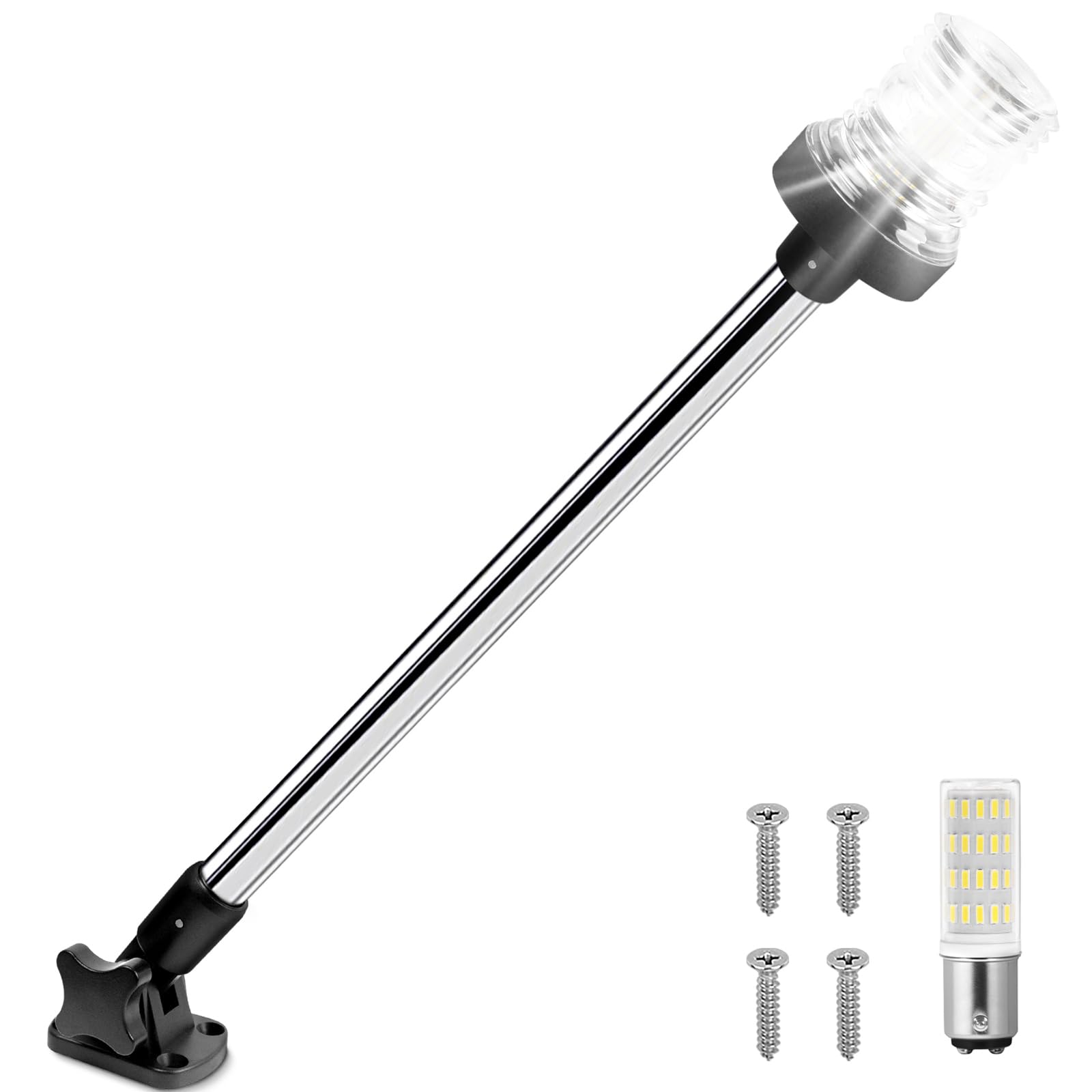 Obcursco Boat Stern Light, IP67 Waterproof 18in Fold Down White LED, Model OS004-001-031